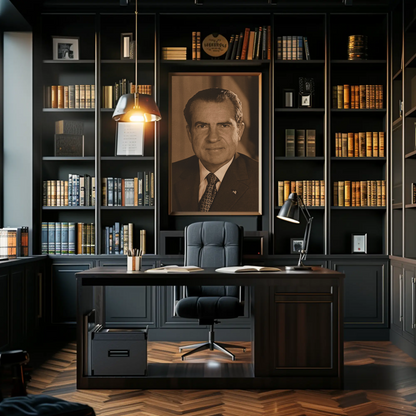 Richard Nixon 37th President Sepia Photo