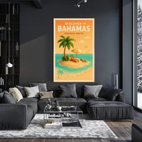 Bahamas Tropical Paradise Vintage Travel Poster