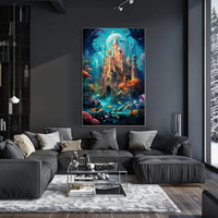 Enchanted Underwater Castle Poster