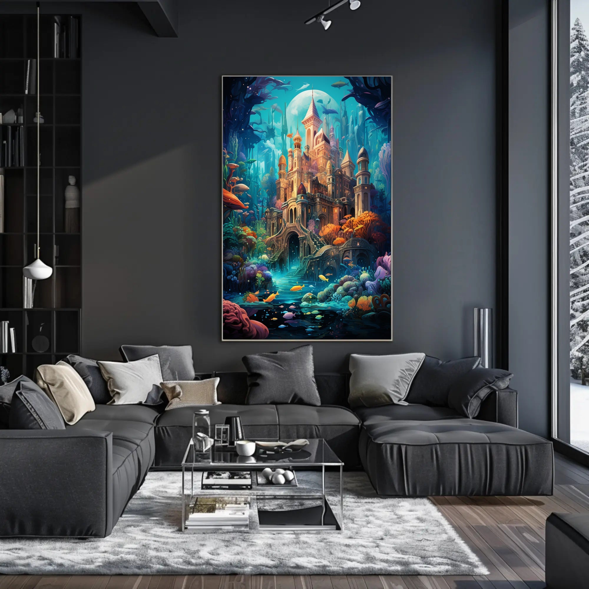 Enchanted Underwater Castle Poster