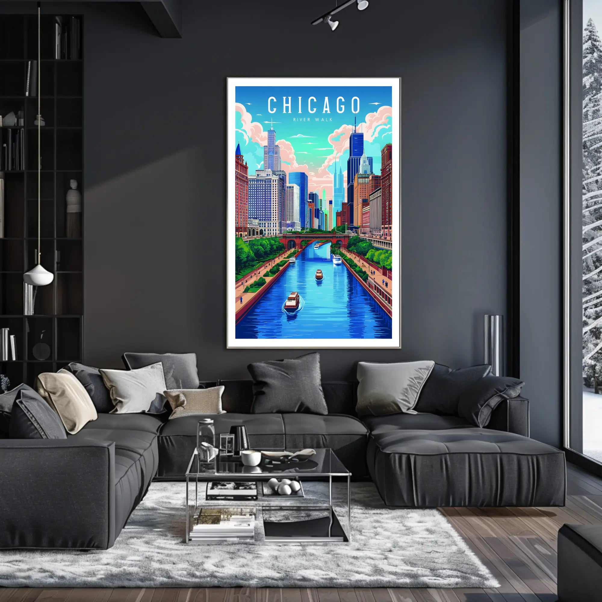 Chicago River Walk Poster