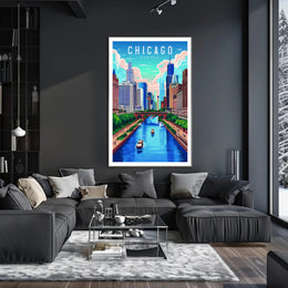 Chicago River Walk Poster