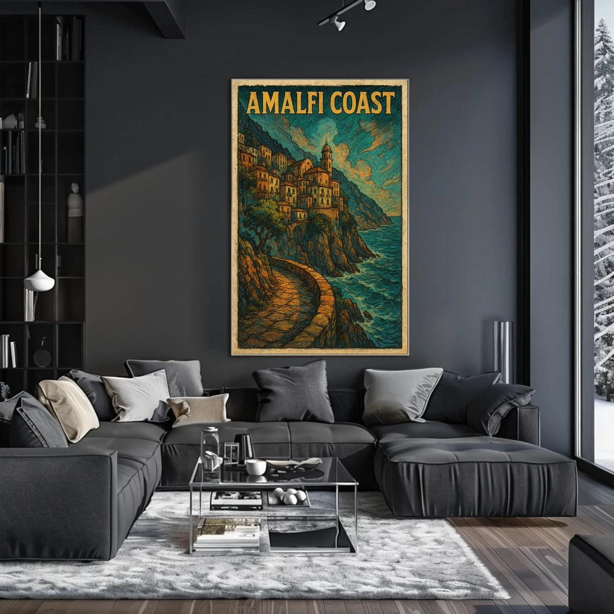 Amalfi Coast Scenic Poster Wall Art For Coastal Decor