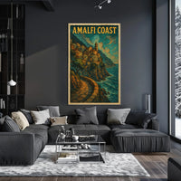 Amalfi Coast Scenic Poster Wall Art For Coastal Decor