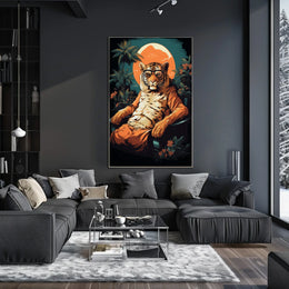 Relaxed Tiger in Sunglasses Animal Poster