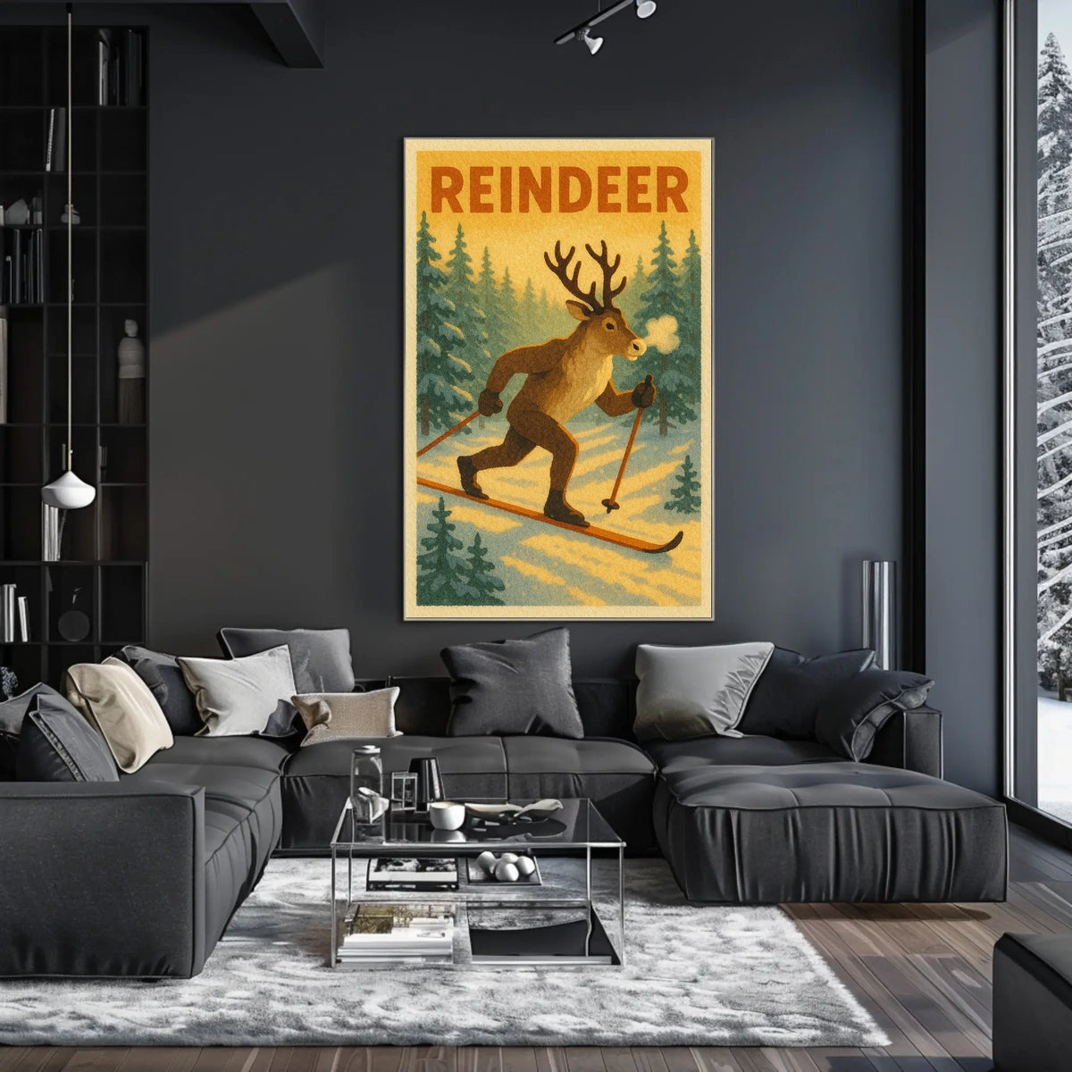 Reindeer Ski Adventure Poster