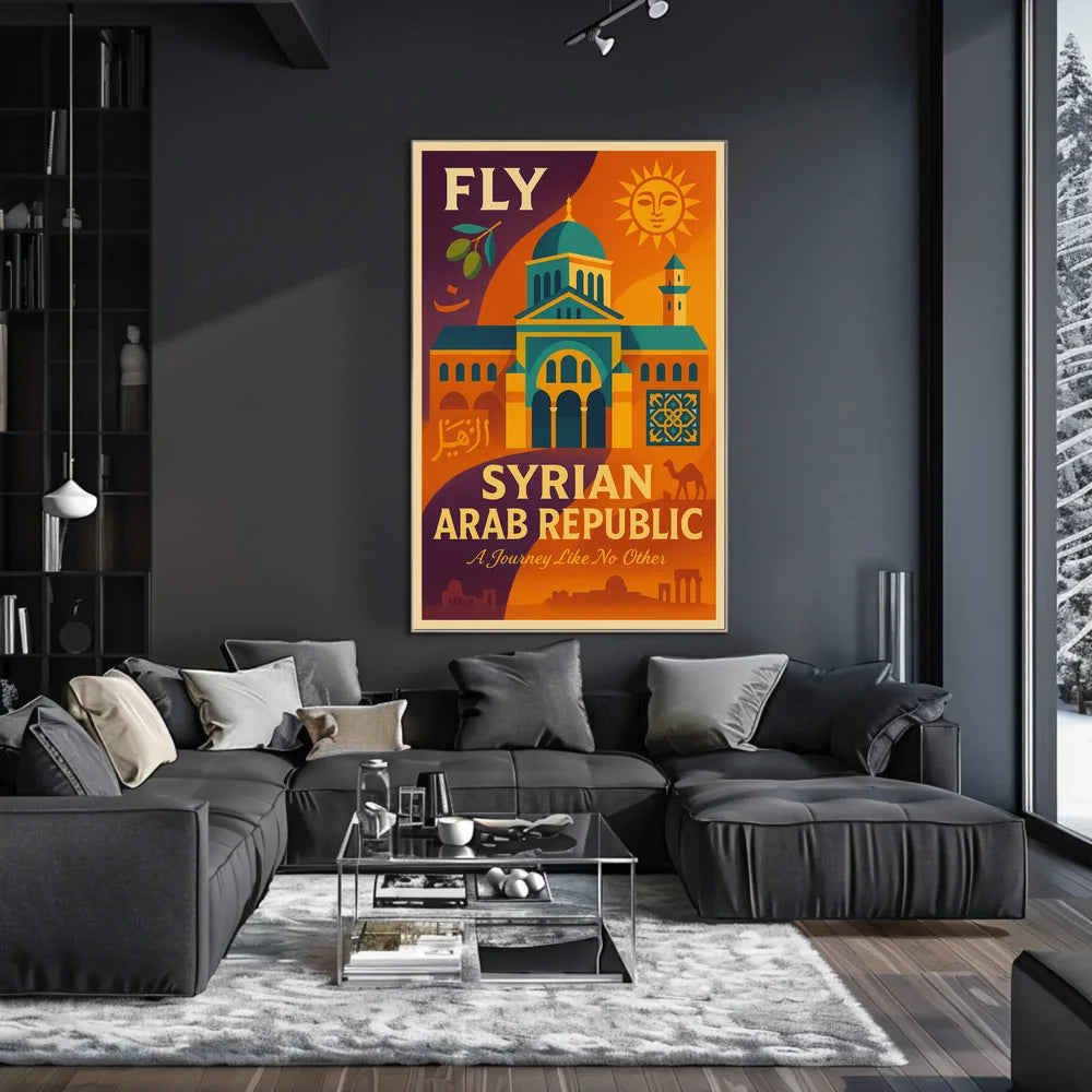 Vintage Syrian Travel Poster Explore Exotic Middle Eastern Heritage Travel Poster PosterGoat