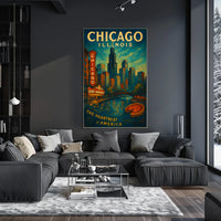 Chicago Poster The Heartbeat Of America For City Lovers