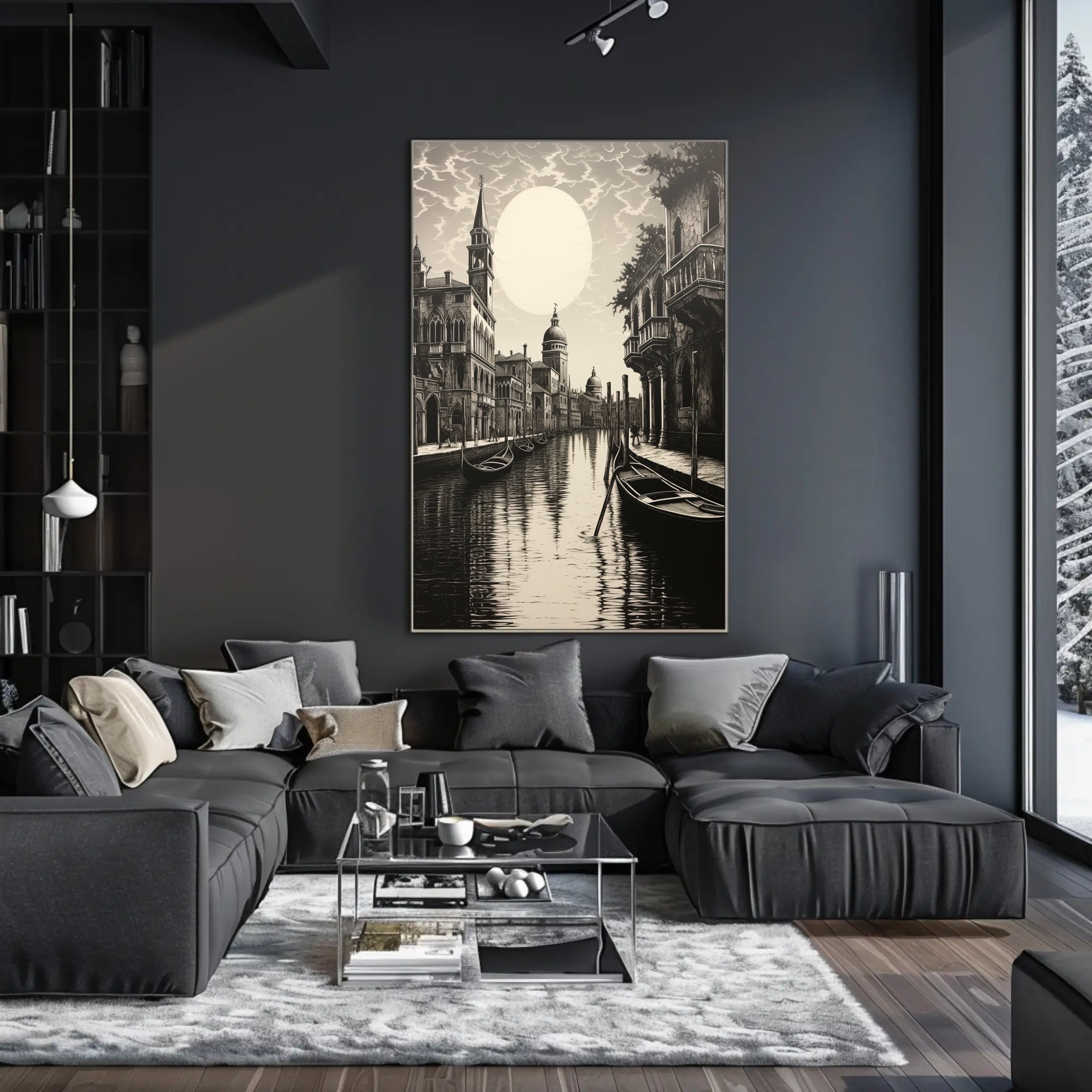 Moonlit Venetian Canal Poster
