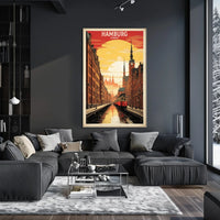 Hamburg A Cityscape Illustration Poster