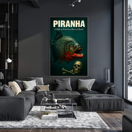 Piranha Horror Vintage Movie Art Animal Poster