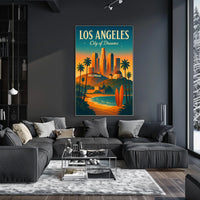 Los Angeles Dreamscape Vintage Travel Poster Art