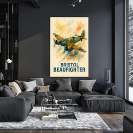 Bristol Beaufighter WWII Vintage Aviation Art Poster