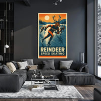 Reindeer Speed Skating Poster