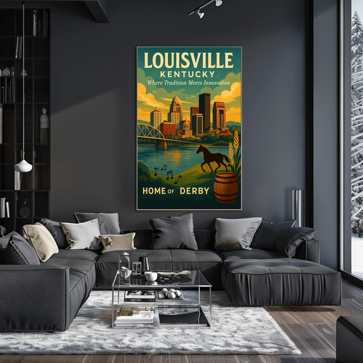 Louisville Derby Iconic Skyline Heritage Travel Souvenir Culture Wall Art Timeless Poster