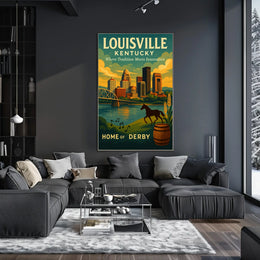 Louisville Derby Iconic Skyline Heritage Travel Souvenir Culture Wall Art Timeless Poster