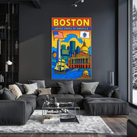 Boston Iconic Landmarks Poster PosterGoat