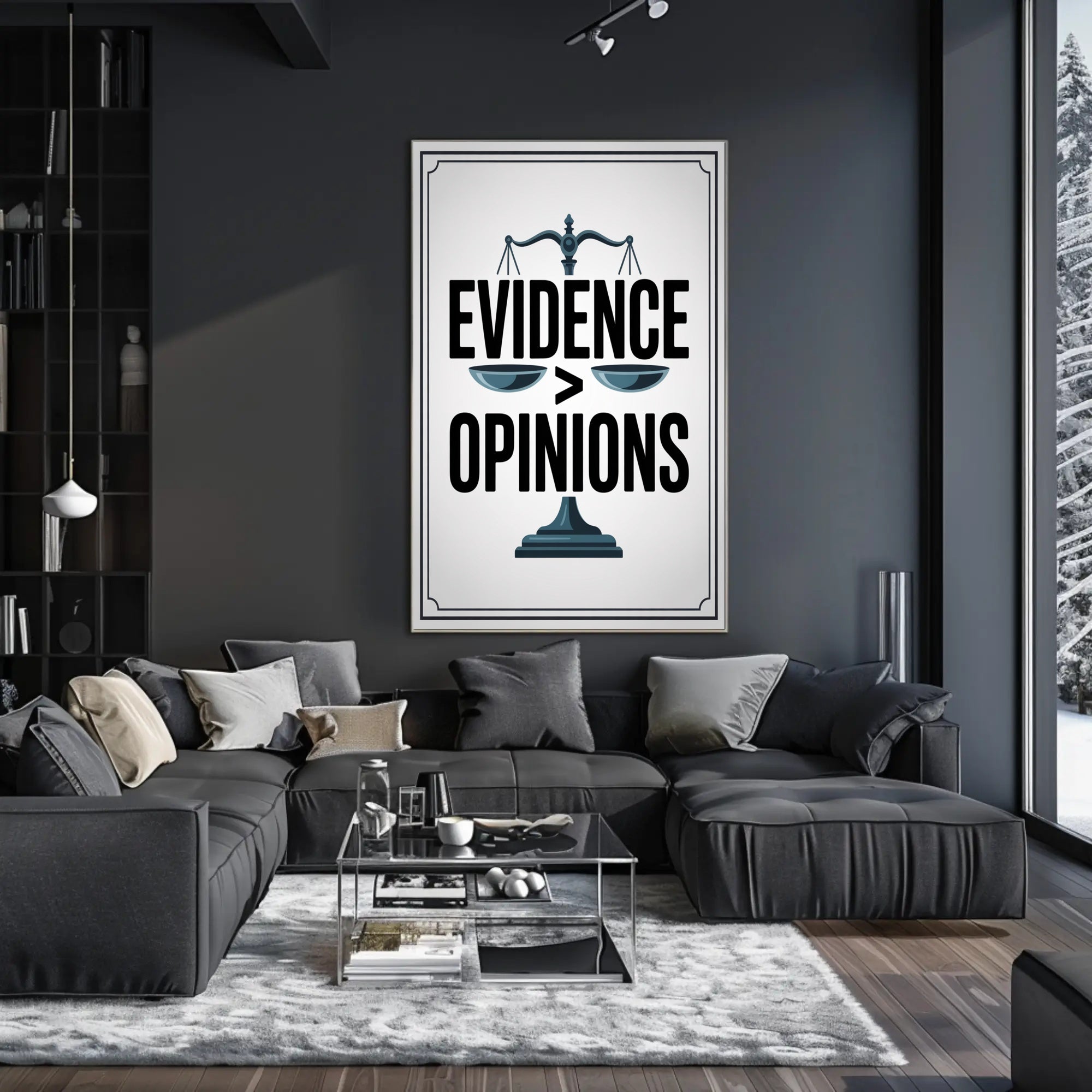 Evidence Over Opinions Motivational or Quote Poster