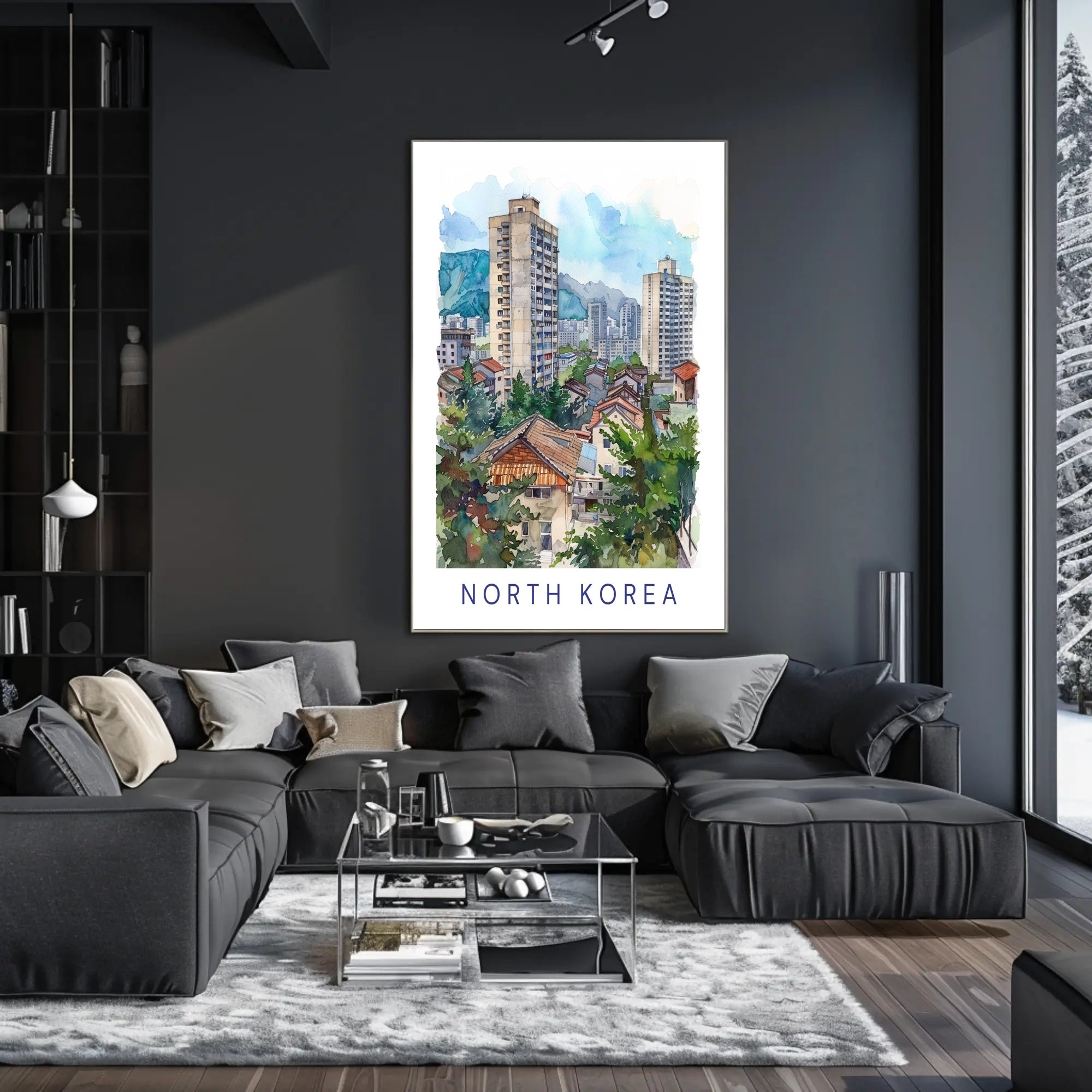 Urban Landscape of North Korea Poster PosterGoat
