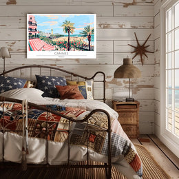 Cannes Beach Scene Poster PosterGoat