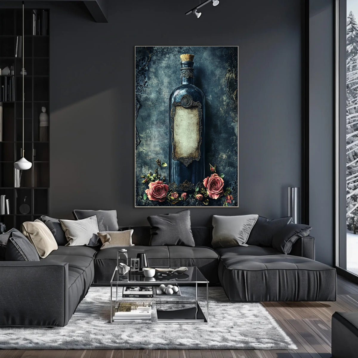 Ornate Vintage Glass Bottle Art Print Poster