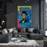 Colorful Pop Art Abraham Lincoln Motivational Quote Poster PosterGoat