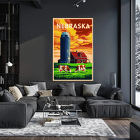 Nebraska Farm Scene Poster
