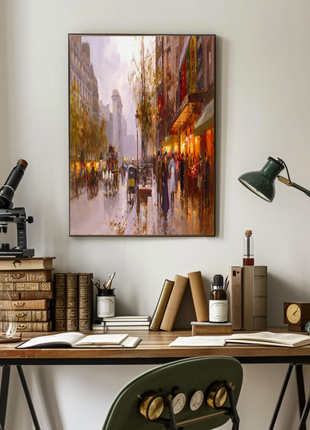 Vintage Paris Street Scene – Autumn Evening