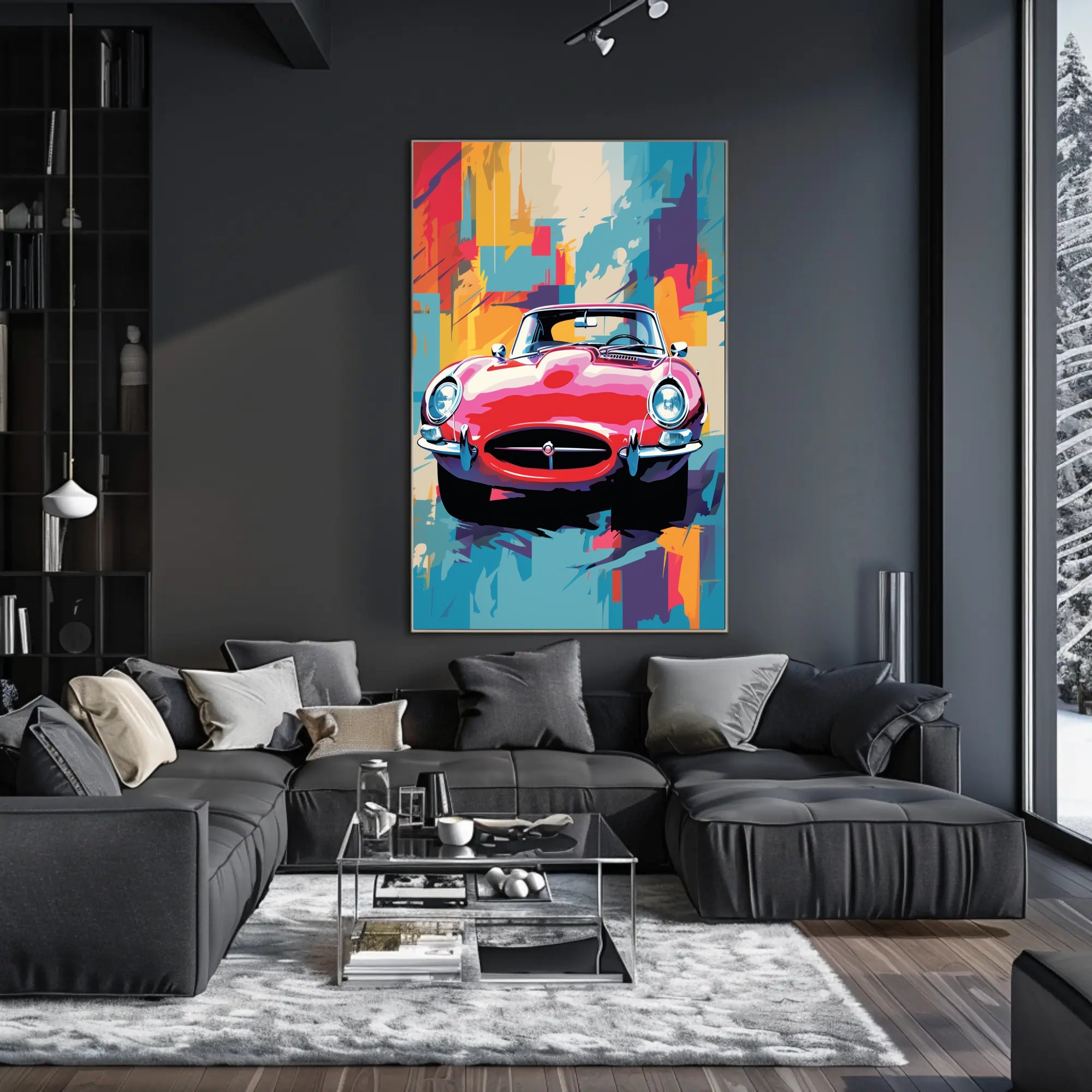 Vibrant Classic Car Art Poster PosterGoat