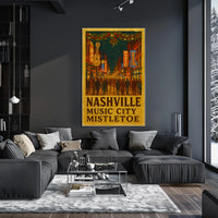 Nashville Music City Mistletoe Poster