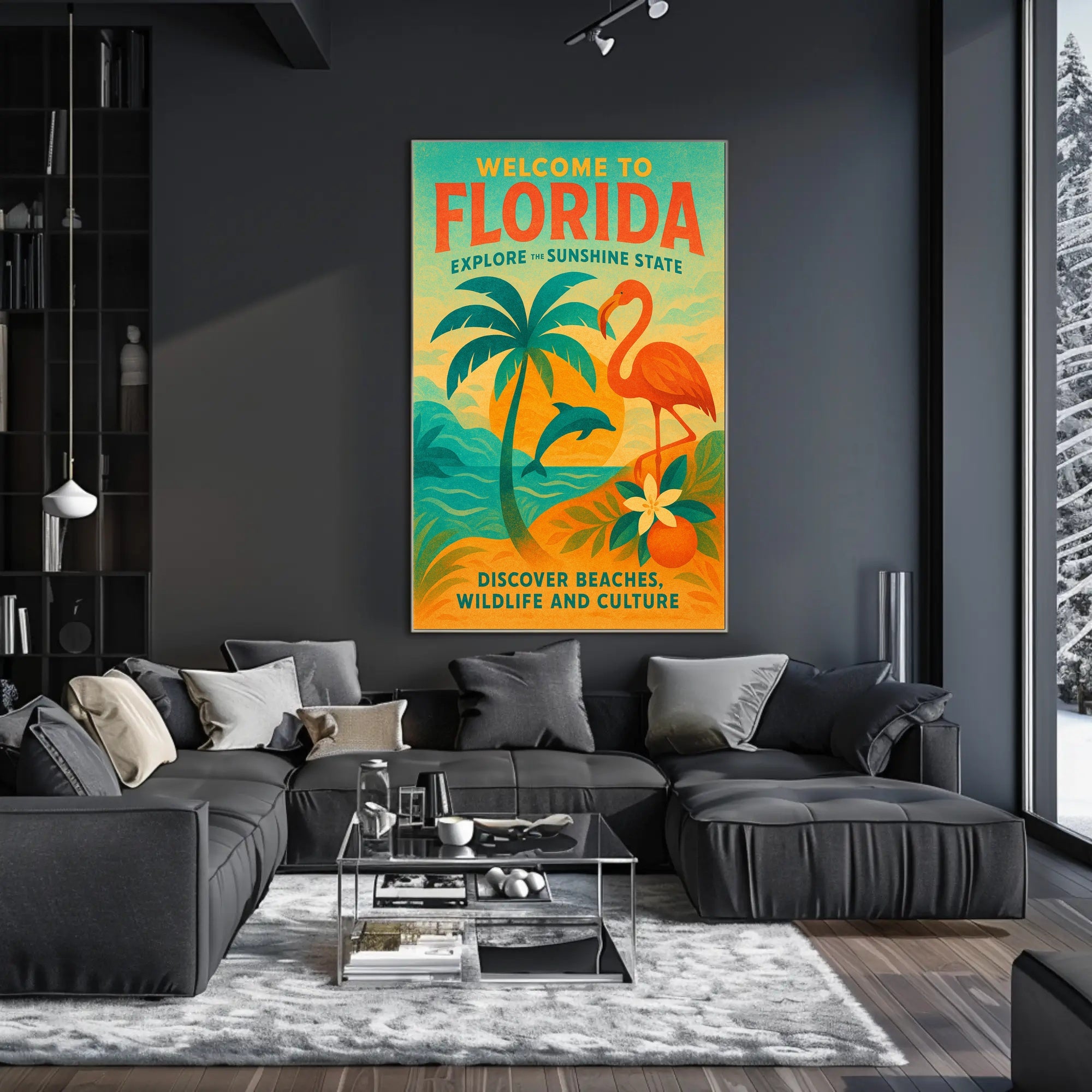 Florida Vintage Travel Poster Wall Art Print