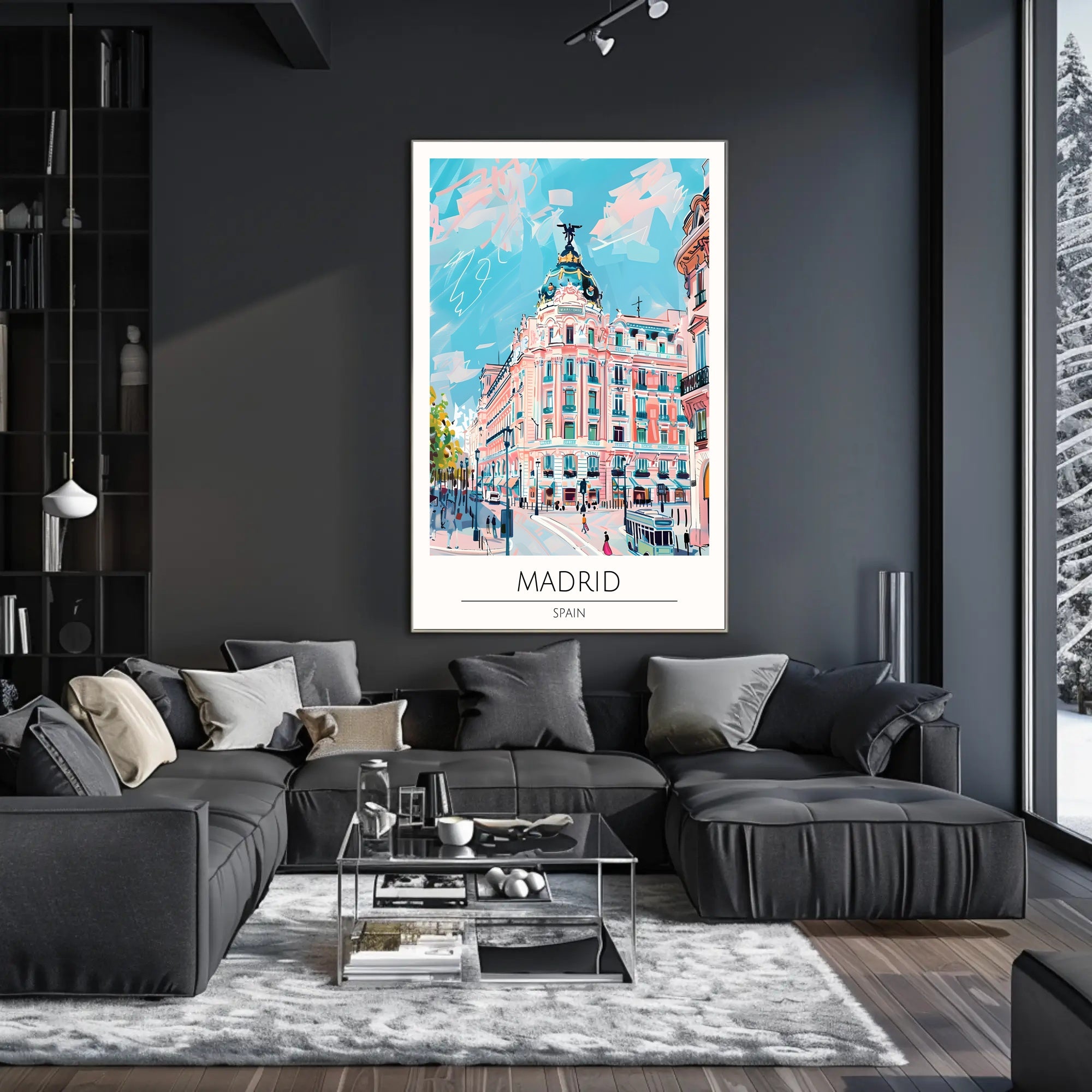 Vibrant Streets of Madrid Poster PosterGoat