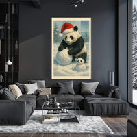 Festive Panda In Winter Wonderland Poster
