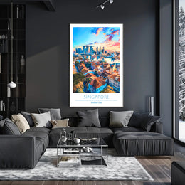 Singapore's Vibrant Cityscape Urban or Cityscape Poster