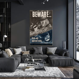 Beware Drink Only Approved Water WWII Poster PosterGoat