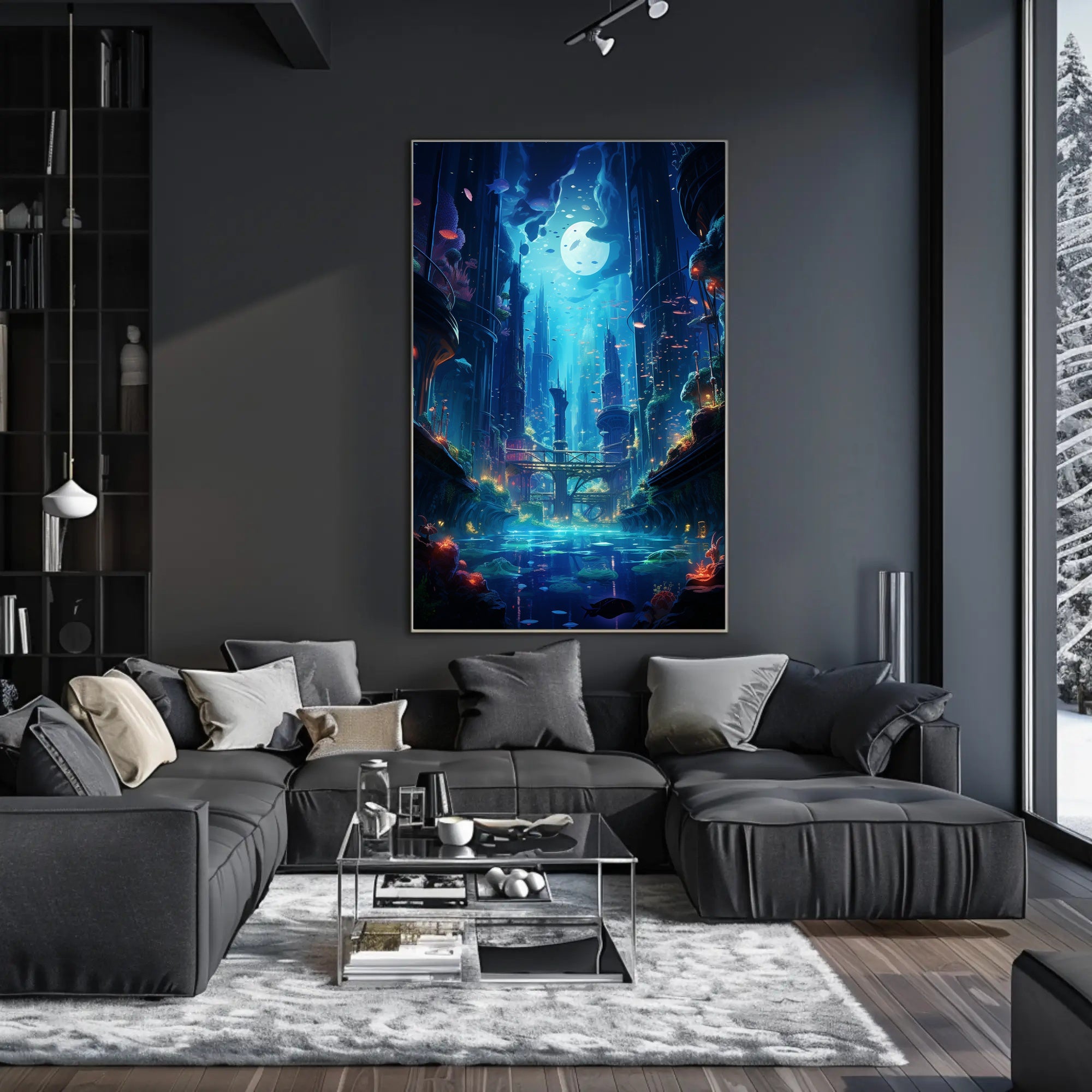 Enchanted Underwater Cityscape Poster