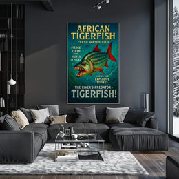 African Tigerfish Predator Poster: Bold Underwater Art