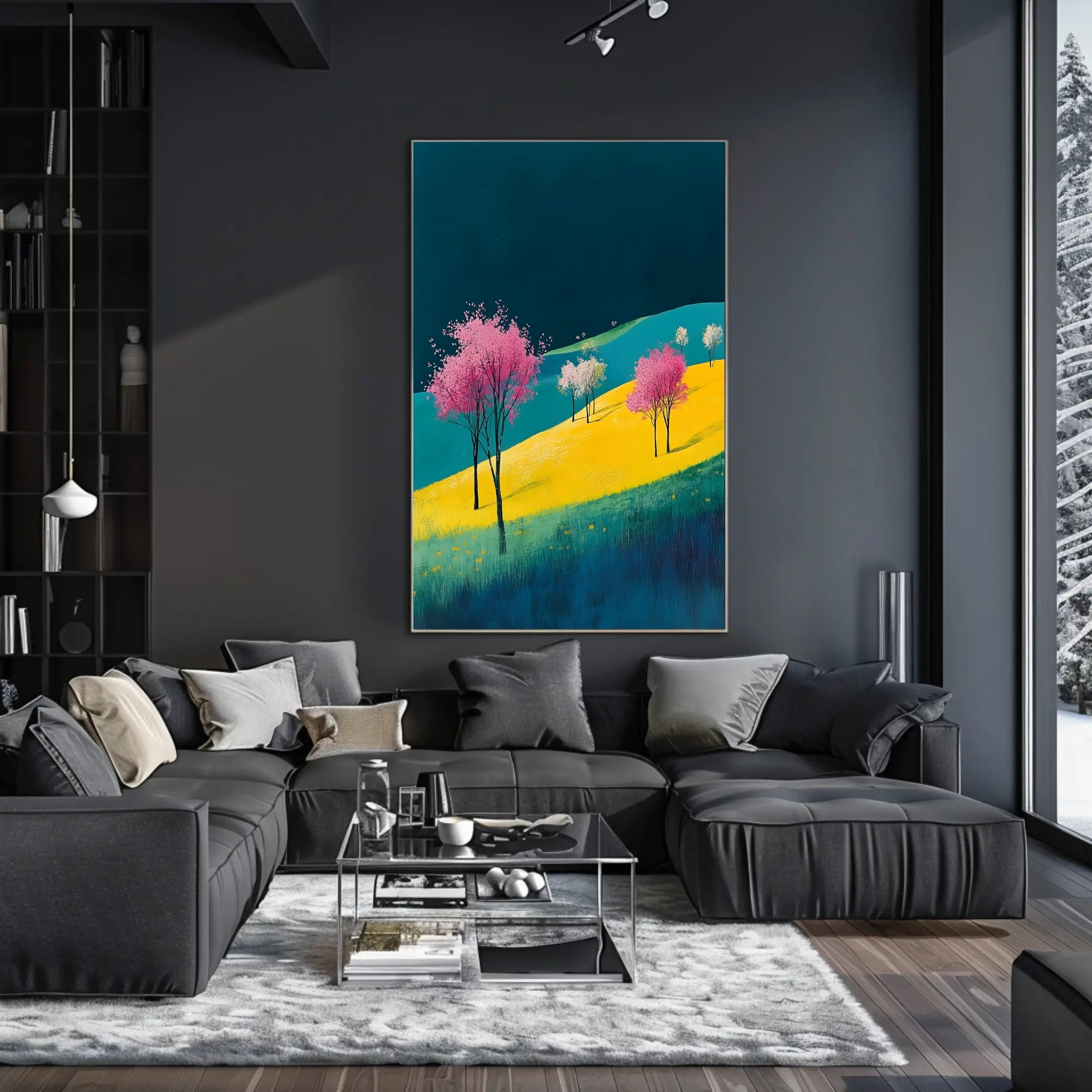 Spring Landscape Poster Vibrant Colorful Modern Print