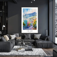 Cape Town Cityscape Watercolor Art Poster Urban or Cityscape Poster PosterGoat