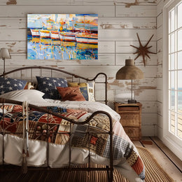 Vibrant Harbor Reflections Poster