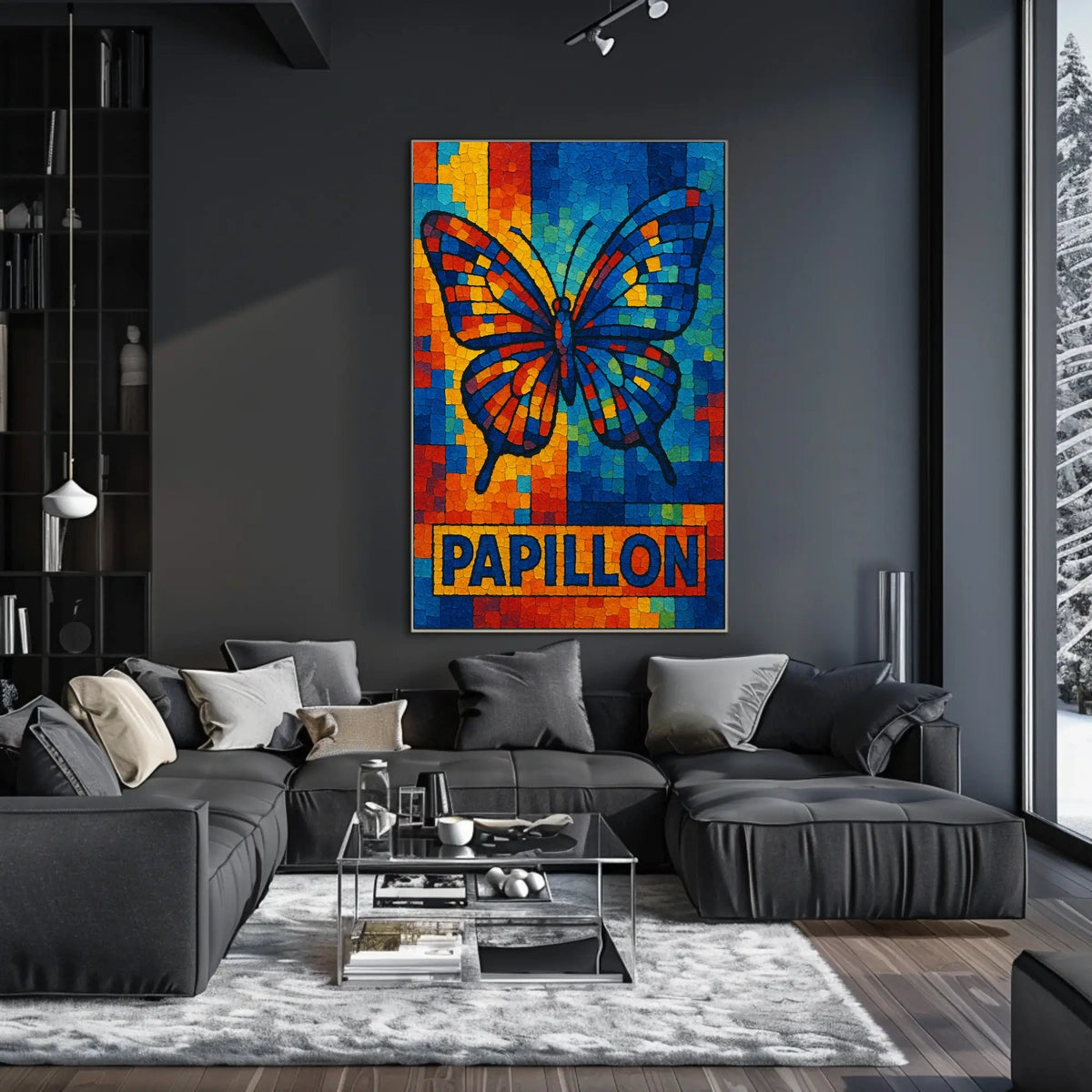 Papillon Mosaic Art Poster