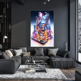 Neon Cityscape Poster