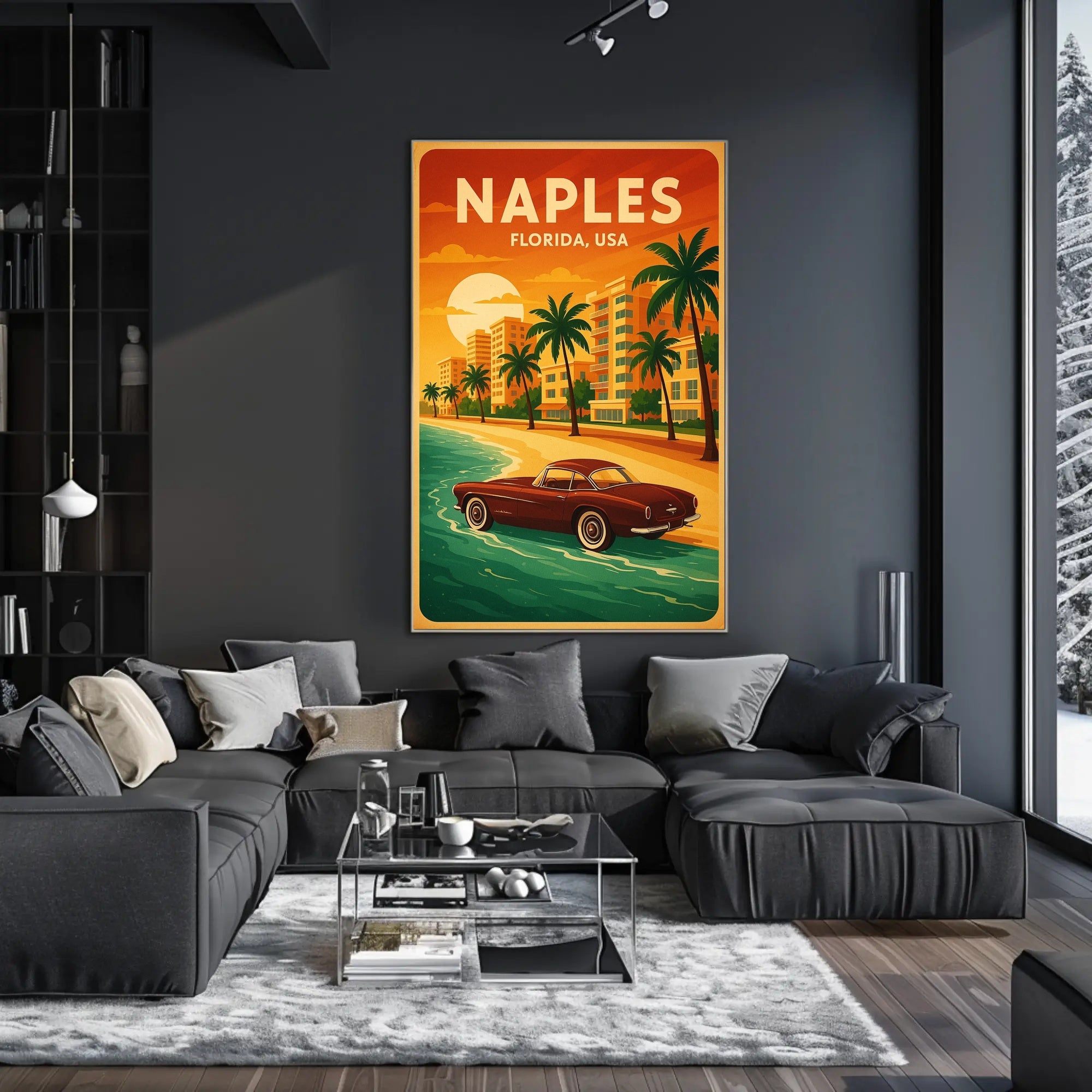 Naples Florida Vintage Travel Poster