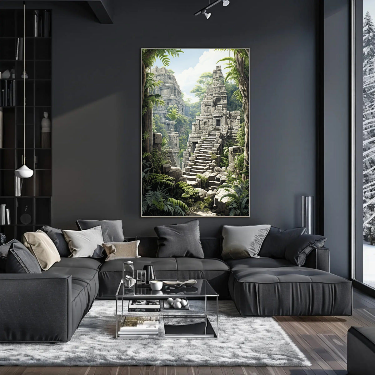 Ancient Stone Temple in Jungle Cultural or Heritage Poster