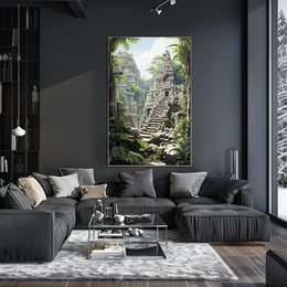 Ancient Stone Temple in Jungle Cultural or Heritage Poster