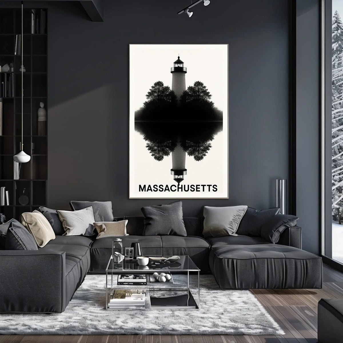 Massachusetts Lighthouse Reflection Poster