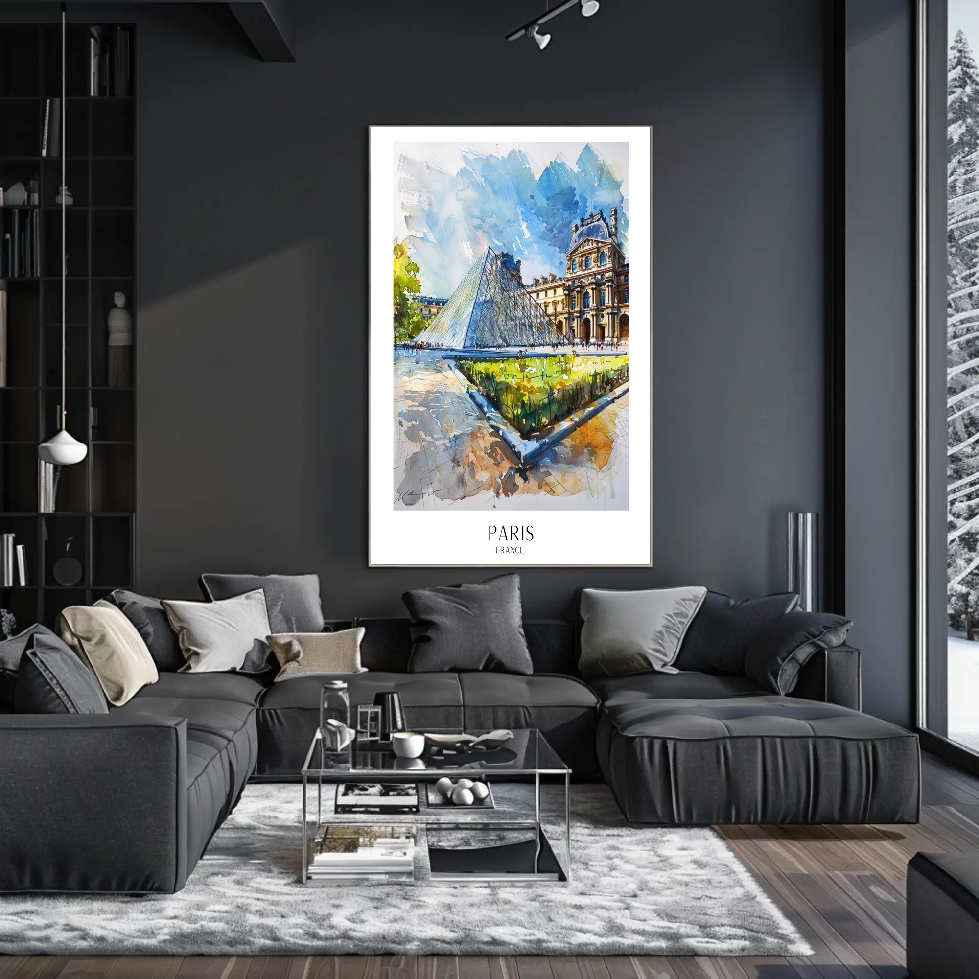 Louvre Pyramid Paris Travel Poster PosterGoat