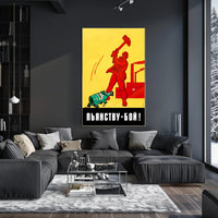 Soviet Anti-Alcohol Propaganda: Vintage Bold Design Poster