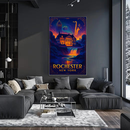 Rochester New York Scenic Travel Poster Vintage Wall Art