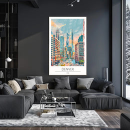Vibrant Denver Cityscape Poster PosterGoat